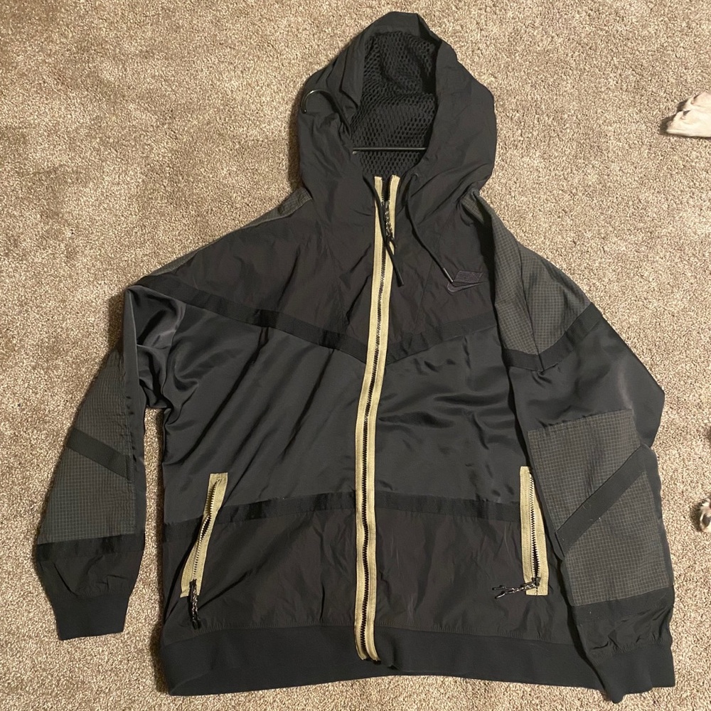 Nike Men's Sportswear CU3828-001 Woven Hooded Jacket Black Sz
